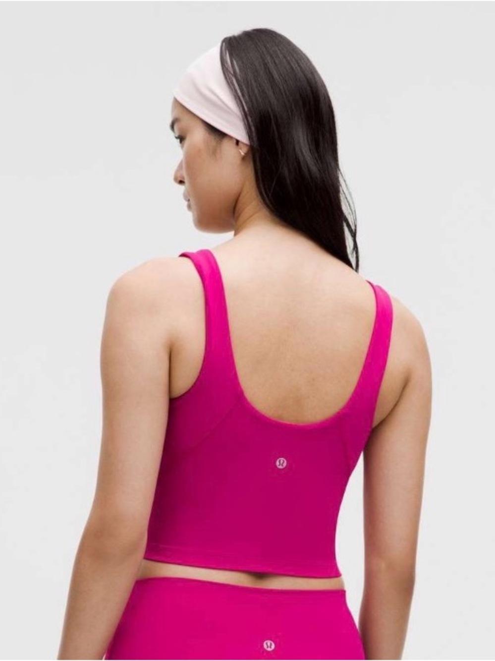 lululemon athletica Hot Pink Scoop-Back Cropped Sports Tank
